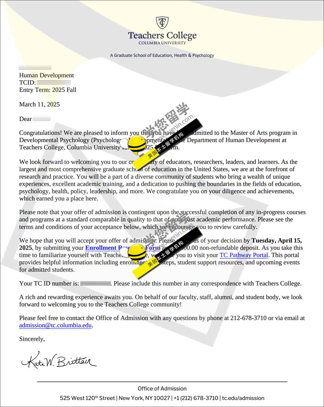 点赞接哥伦比亚大学 心理学Offer 超走心！