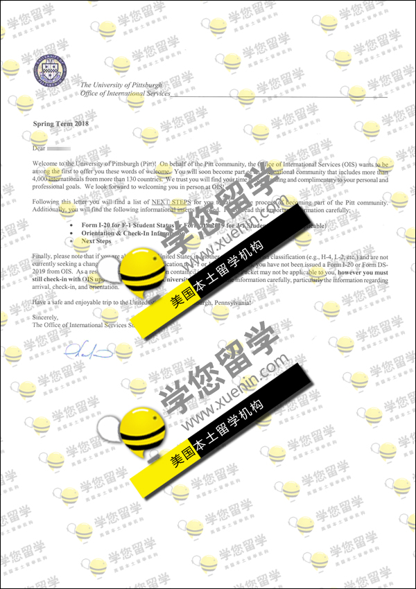 PITT-祝贺D同学获2018-Fall 匹兹堡大学 硕士AD一枚